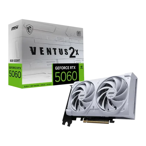 MSI GeForce RTX 5060 8G VENTUS 2X OC WHITE 8GB GDDR7 550W Graphics Card